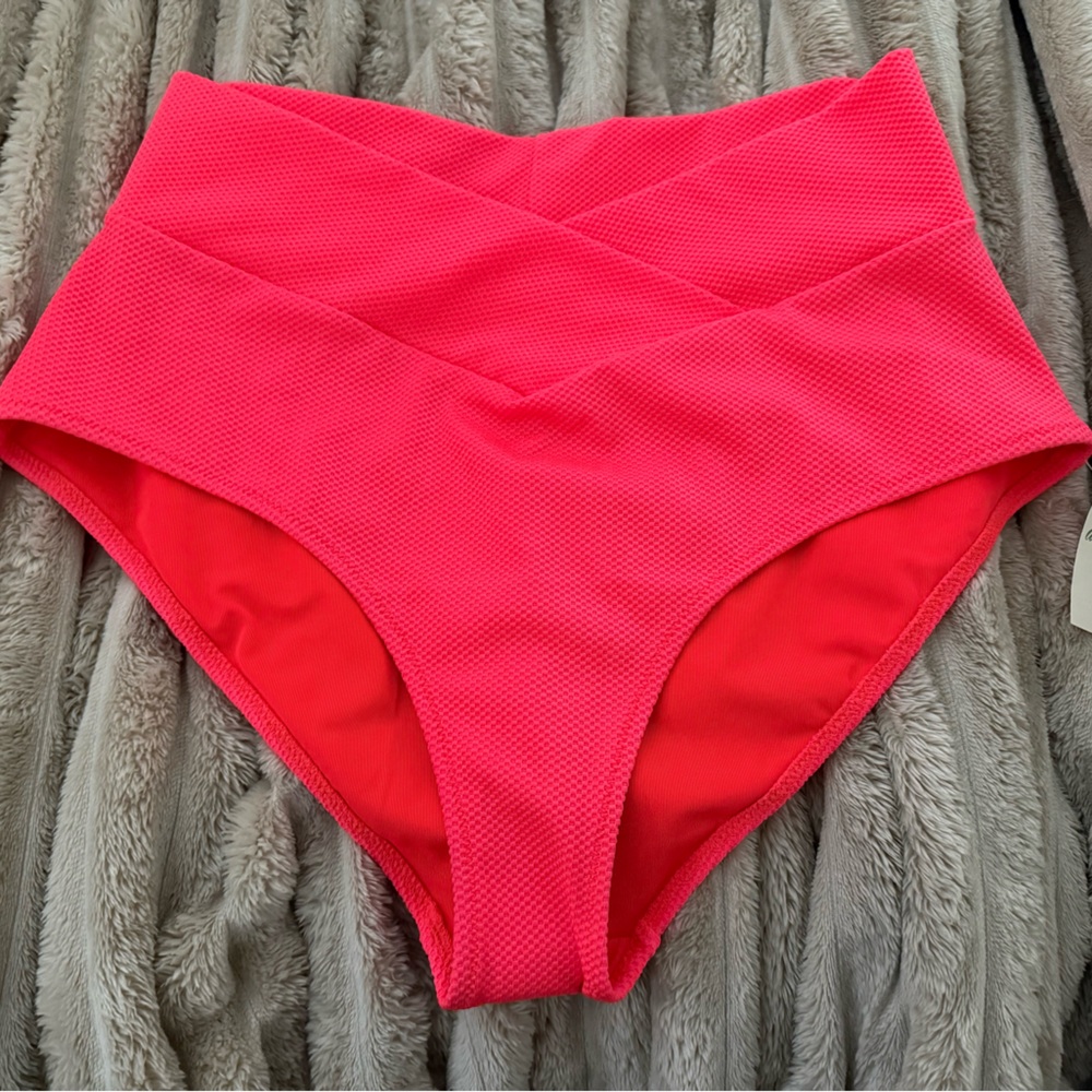 Aerie High-Waisted Coral Bikini Bottoms